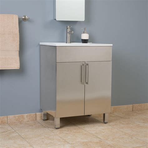 bathroom vanity cabinet stainless steel|stainless steel vanities for bathrooms.